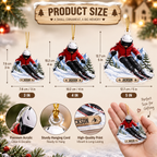 Downhill Skier In Snowy Mountains With Custom Name - Personalized Acrylic Ornament - Christmas Gift For Skier
