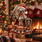 Medieval Chess Knight With Custom Name - Personalized Acrylic Ornament - Christmas Gift For Chess Player & Knight Lover