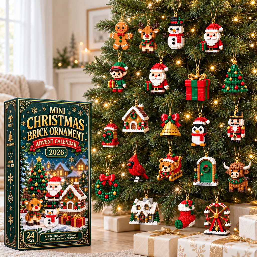 Mini Christmas Brick Ornament Advent Calendar 2026 – 24-Day Building Block Set, Christmas Gift for Kids & Adults