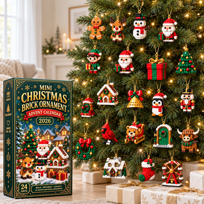 Mini Christmas Brick Ornament Advent Calendar 2026 – 24-Day Building Block Set, Christmas Gift for Kids & Adults