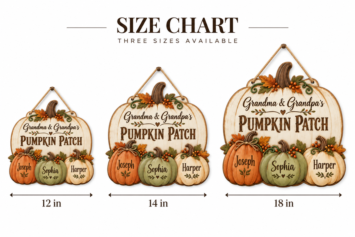 Personalized Pumpkin Patch Wood Sign for Grandparents