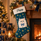 Personalized Cat Christmas Stocking, Custom Name Pet Stocking, Cat Lover Christmas Gift, 30 Cat Designs
