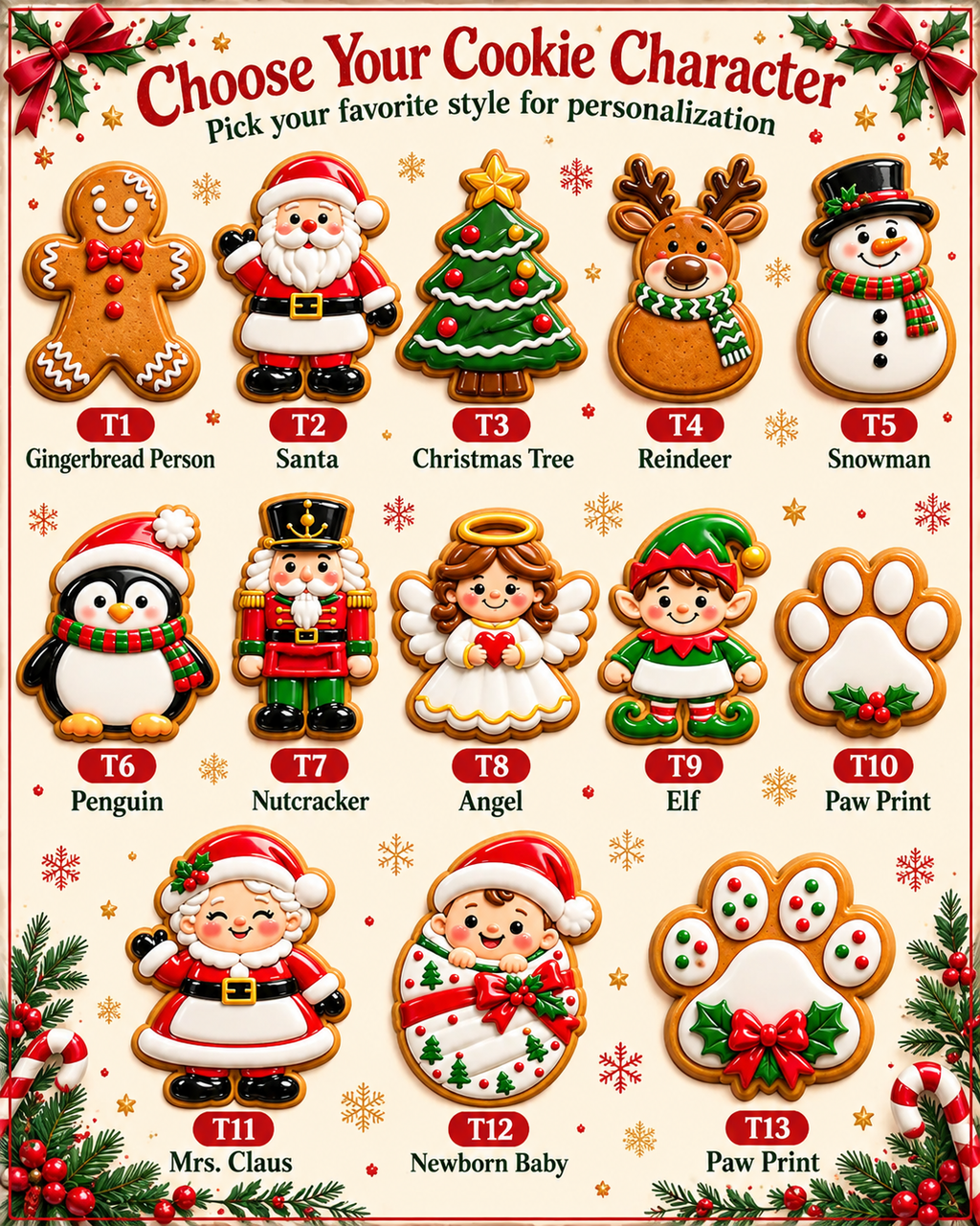 Personalized Family & Pet Christmas Cookie Tray Ornament, Custom Names, 3D Raised Acrylic Baking Keepsake, Personalized Family Gift 2026