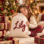 Personalized Santa Sack with Name – Custom Christmas Gift Bag for Kids & Family