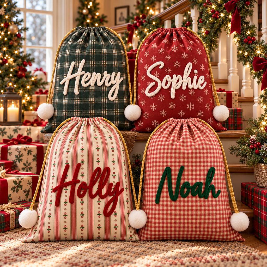 Personalized Christmas Santa Sack – Custom Name Gift Bag for Kids & Family