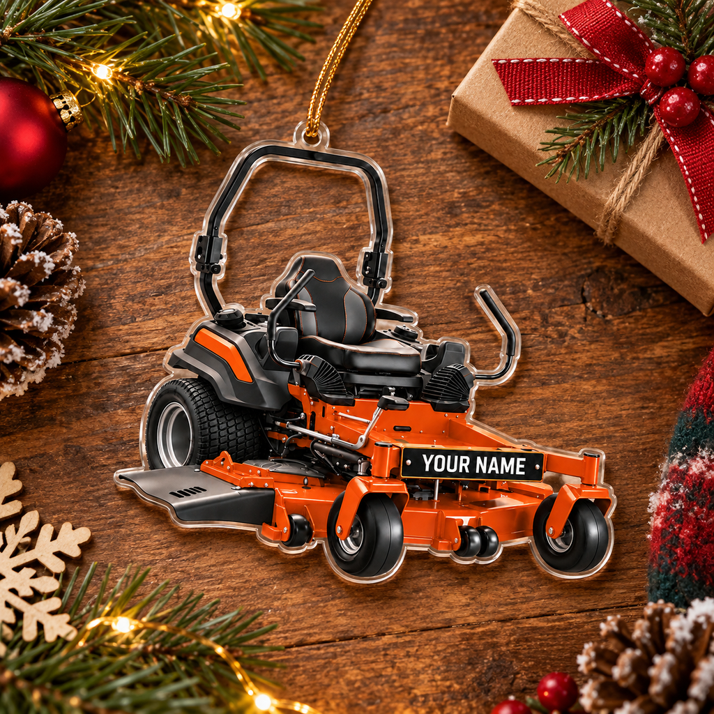 Zero Turn Lawn Mower With Custom Name - Personalized Acrylic Ornament - Christmas Gift For Lawn Care Lover