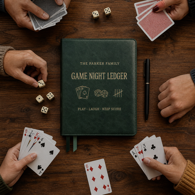 Family Game Night Leather Scorebook