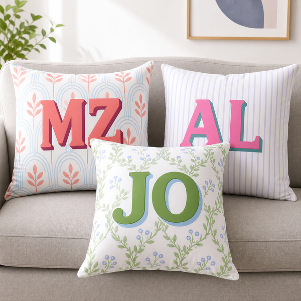 Shadow Initial Dorm Pillow
