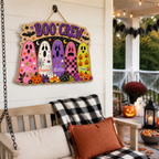 Boo Crew Ghosts With Custom Names - Personalized Wood Sign - Cute Halloween Door Decor For Family