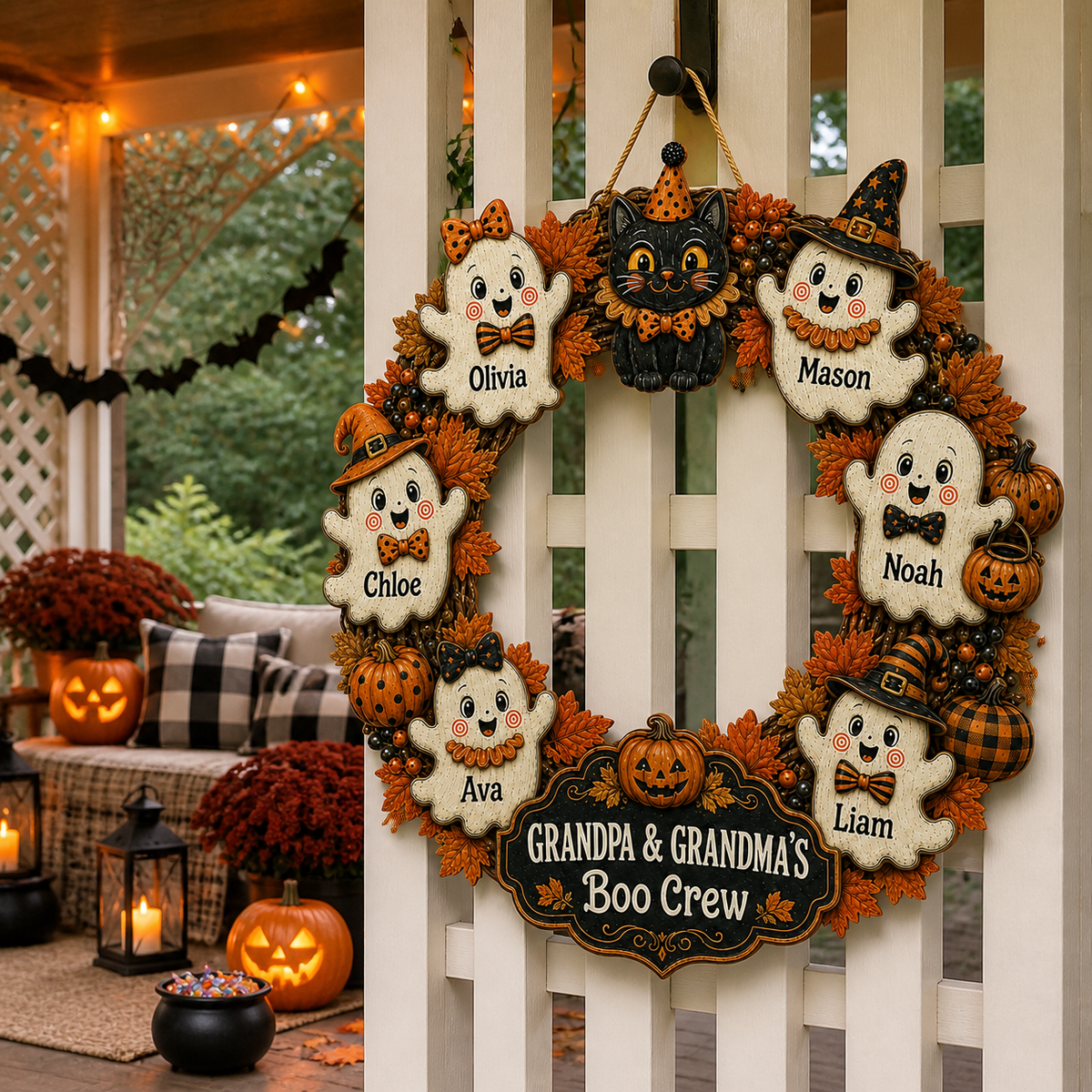 Personalized Halloween Wood Sign – Grandpa & Grandma’s Boo Crew