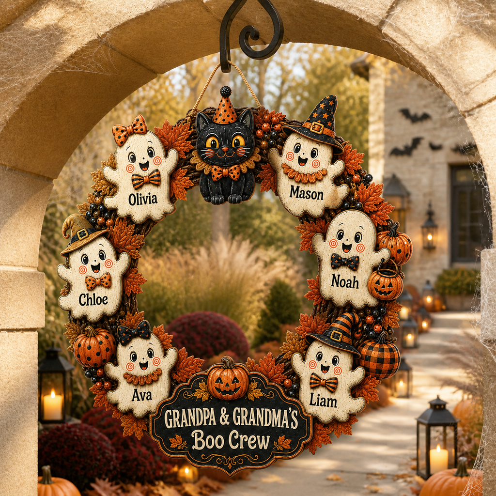Personalized Halloween Wood Sign – Grandpa & Grandma’s Boo Crew