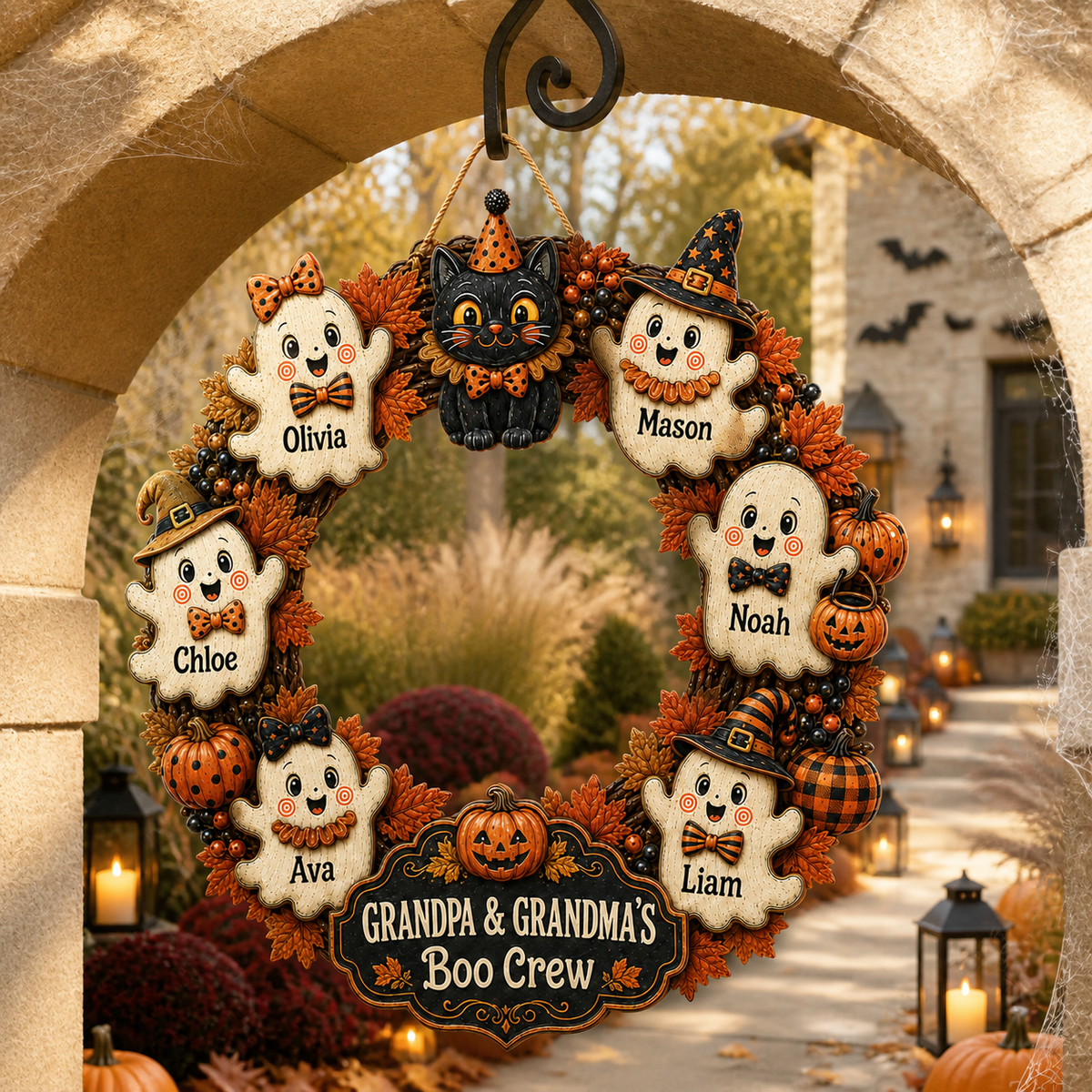 Personalized Halloween Wood Sign – Grandpa & Grandma’s Boo Crew