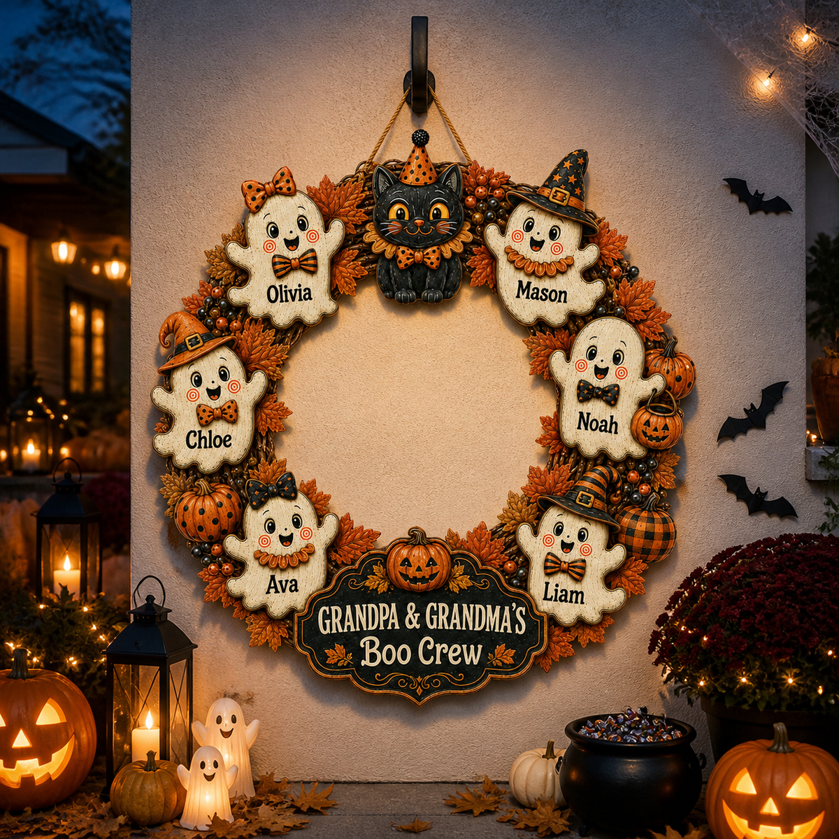 Personalized Halloween Wood Sign – Grandpa & Grandma’s Boo Crew