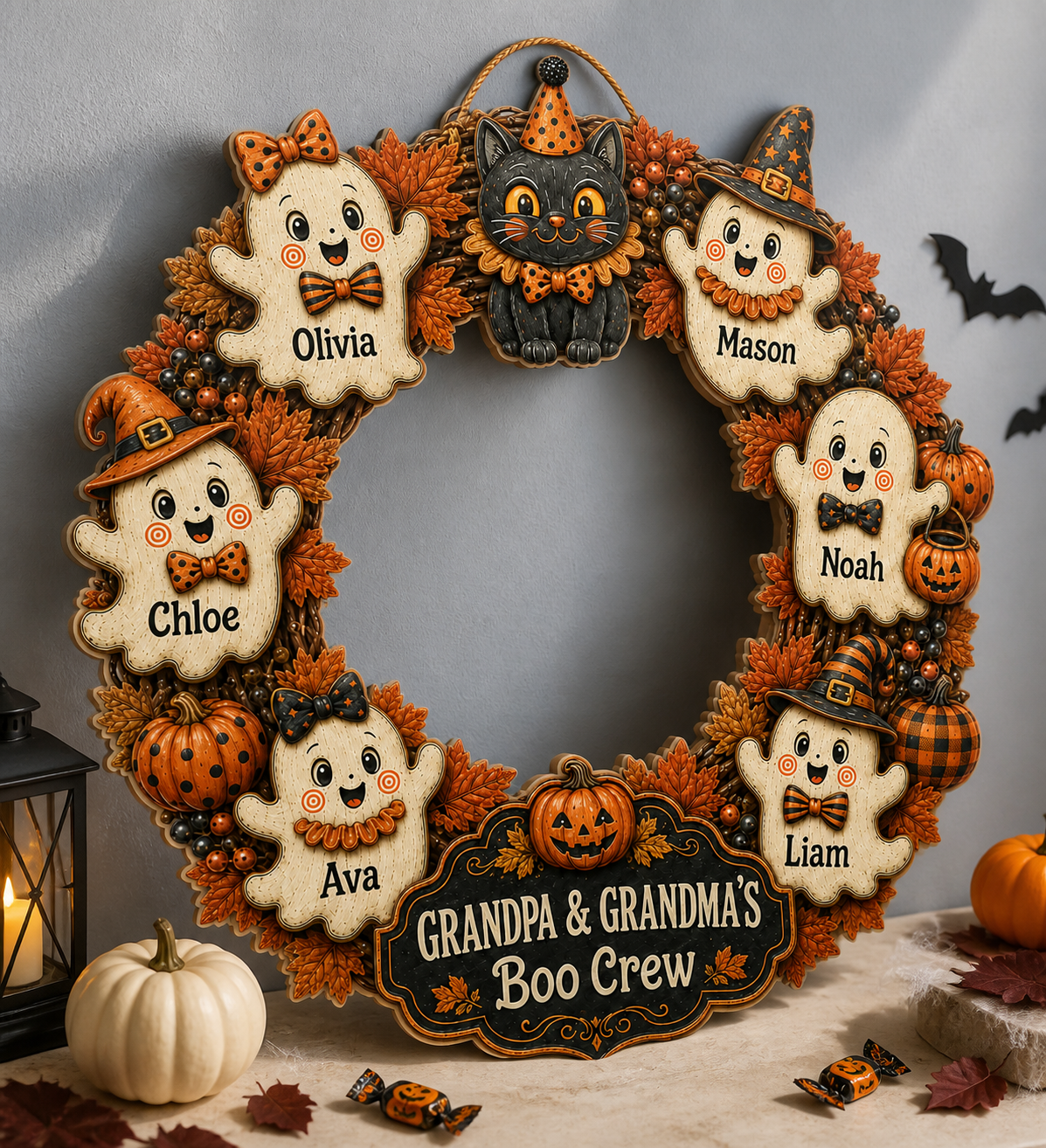 Personalized Halloween Wood Sign – Grandpa & Grandma’s Boo Crew