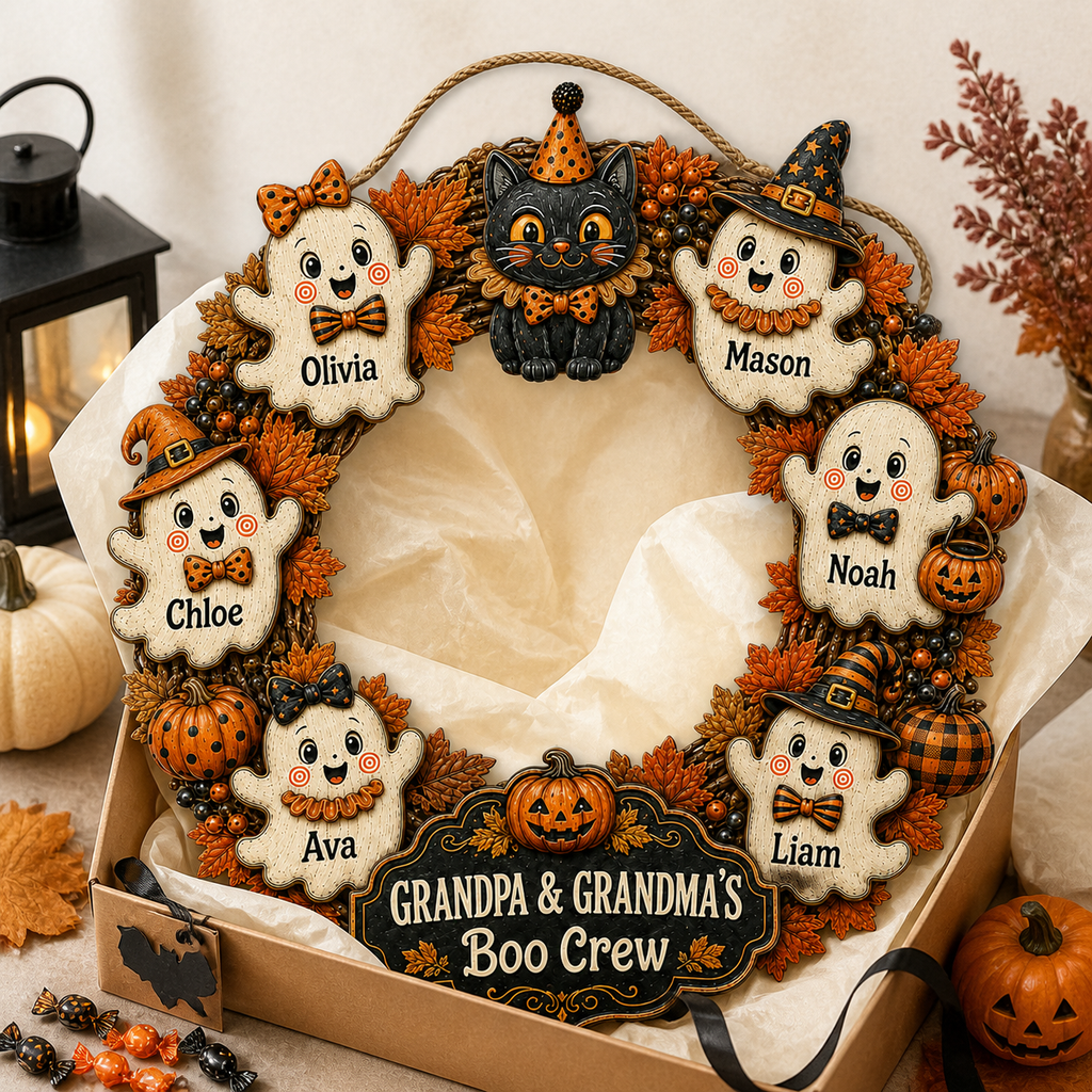 Personalized Halloween Wood Sign – Grandpa & Grandma’s Boo Crew