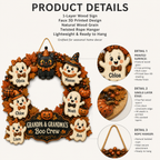 Grandpa & Grandma’s Boo Crew Ghost Wreath With Grandkids’ Names - Personalized Wood Sign - Halloween Gift For Grandparents
