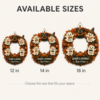 Grandpa & Grandma’s Boo Crew Ghost Wreath With Grandkids’ Names - Personalized Wood Sign - Halloween Gift For Grandparents