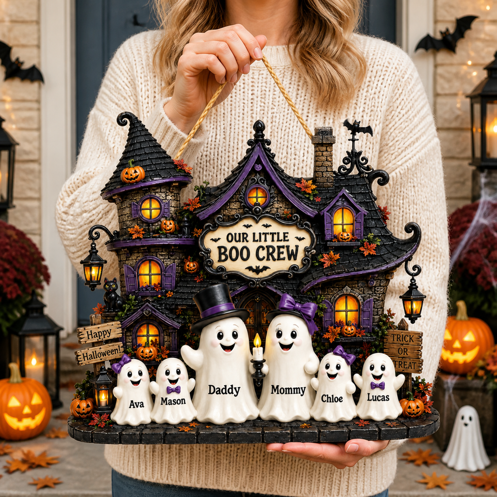 Personalized Haunted House Wood Sign – Our Little Boo Crew