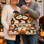 Personalized Boo Crew Wood Sign for Grandparents – Rustic Ghost Family