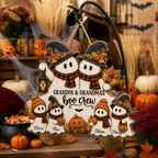 Personalized Boo Crew Wood Sign for Grandparents – Rustic Ghost Family